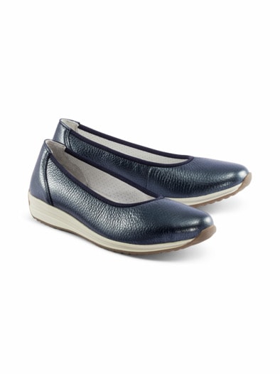 Hirschleder-Ballerina Marine
