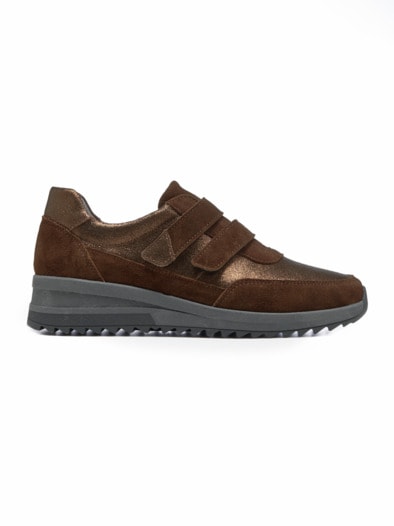 Bequem-Klettschuh Antirutsch Braun