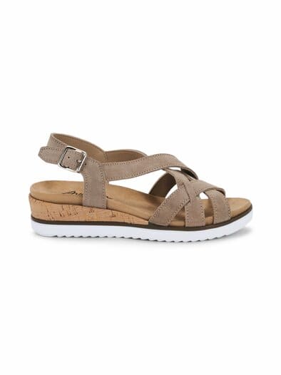 Riemen-Sandale Sitzfest Beige
