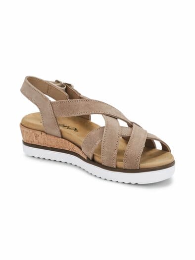 Riemen-Sandale Sitzfest Beige