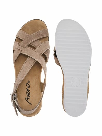 Riemen-Sandale Sitzfest Beige
