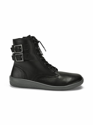 Schnürstiefelette-Naturform Schwarz