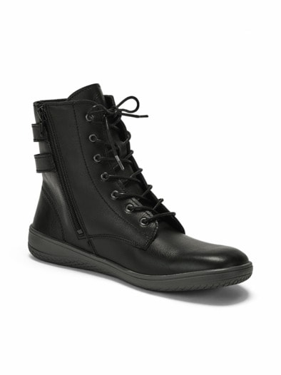 Schnürstiefelette-Naturform Schwarz