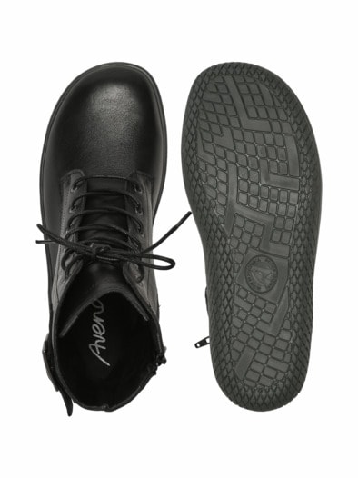 Schnürstiefelette-Naturform Schwarz