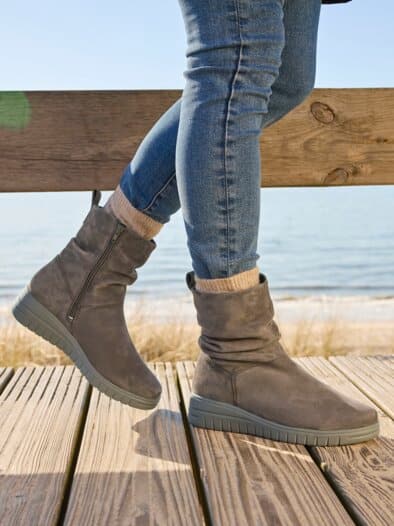 Hallux-Soft Stiefelette Luftpolster Taupe