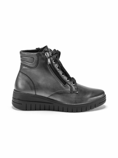 Schnürstiefelette Luftpolster Silber