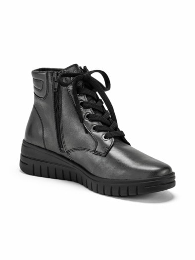 Schnürstiefelette Luftpolster Silber