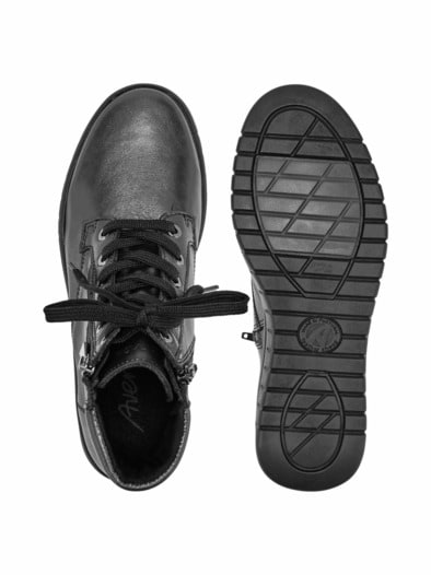 Schnürstiefelette Luftpolster Silber
