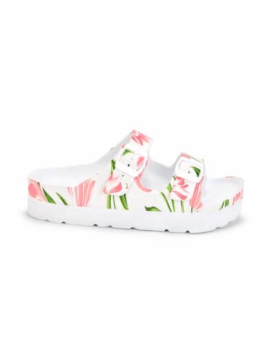 Fashy-Bade-Pantolette profilstark geblühmt