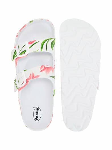 Fashy-Bade-Pantolette profilstark geblühmt