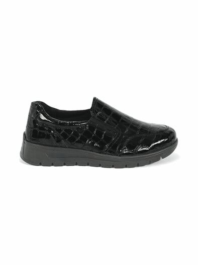 Hallux-Slipper Extraweit Schwarz-Kroko