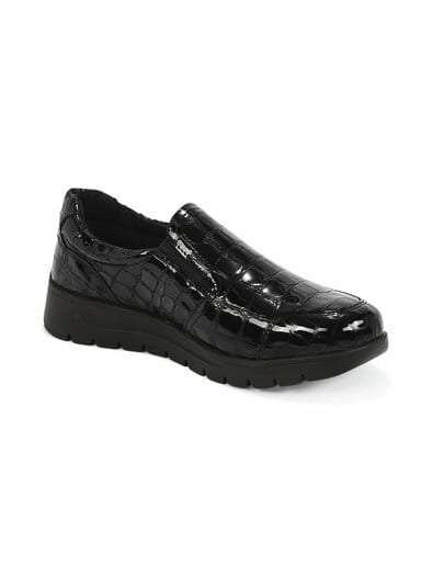 Hallux-Slipper Extraweit Schwarz-Kroko