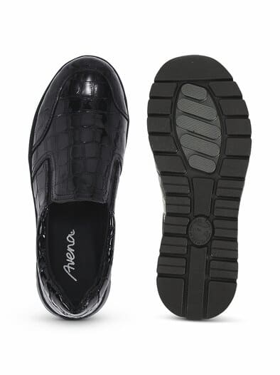 Hallux-Slipper Extraweit Schwarz-Kroko