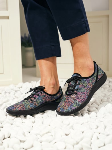 Hallux-Naturform Schnürer Soft Marine gemustert