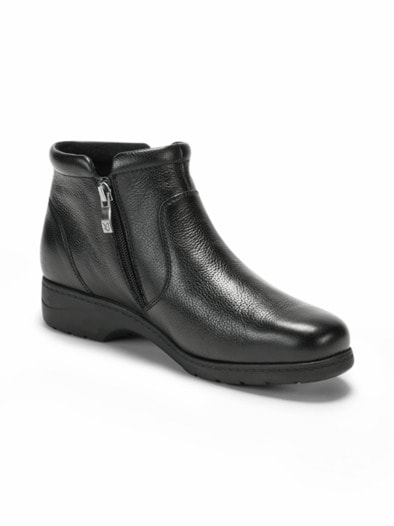 Doppel-Reißverschluss Stiefelette Schwarz