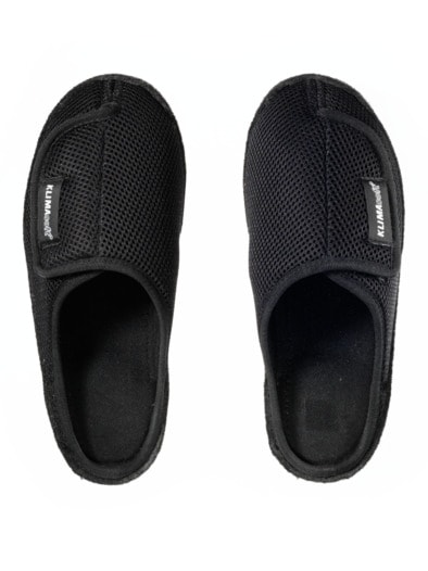 Damen-Klimasoft-Klettpantolette Schwarz