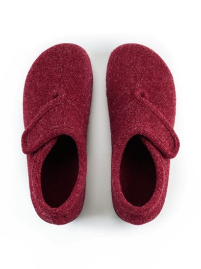 Filz-Klettslipper Federleicht Bordeaux