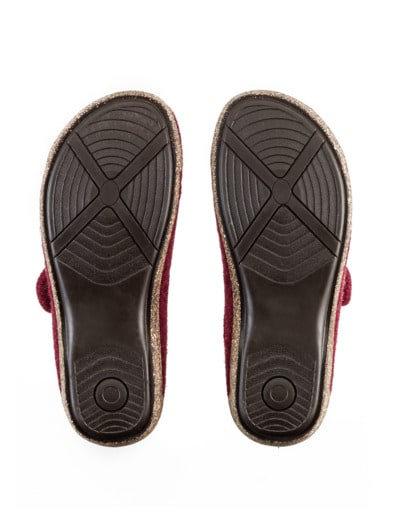 Filz-Klettslipper Federleicht Bordeaux