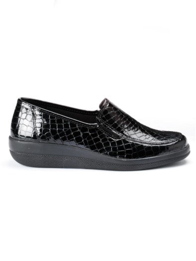 Thermoleicht-Lack-Slipper Schwarz