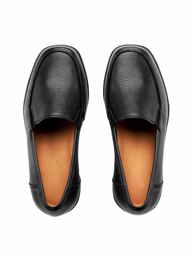 Hirschleder-Slipper Schwarz