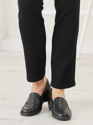 Hirschleder-Slipper Schwarz