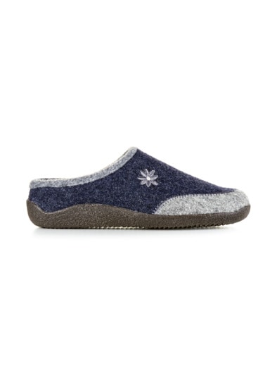 Wollfilz-Pantolette Rutschsicher Blau