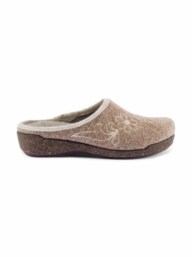 Federleicht-Filz-Pantolette Beige