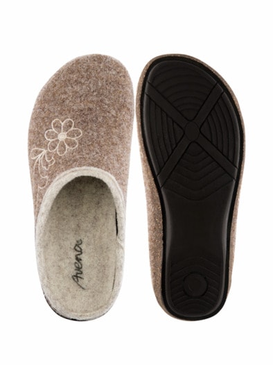 Federleicht-Filz-Pantolette Beige