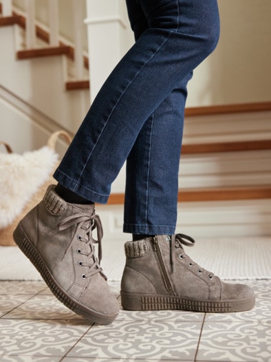 Thermo-Boots Reißverschluss Taupe