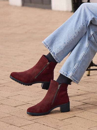 Hallux-Stiefelette Kuschelweich Bordeaux