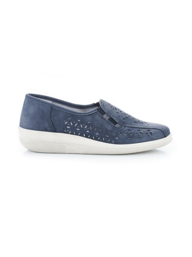 Luftpolster-Bequemslipper Jeansblau