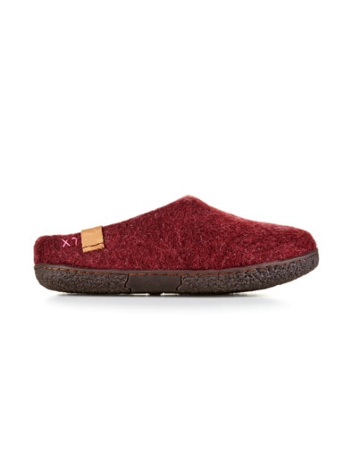Woll-Pantolette Naturkomfort Rot