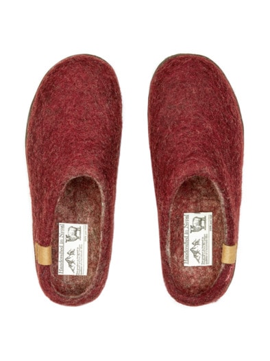 Woll-Pantolette Naturkomfort Rot
