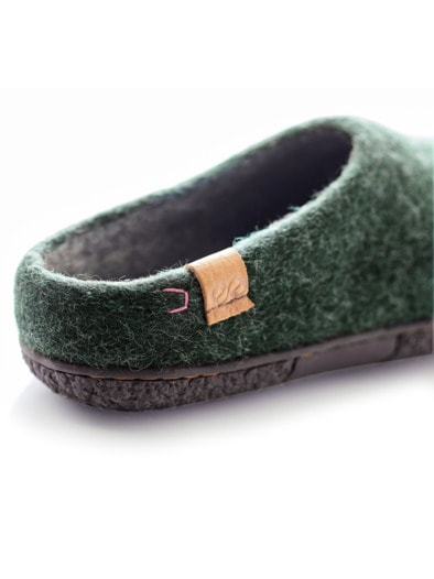 Woll-Pantolette Naturkomfort Oliv