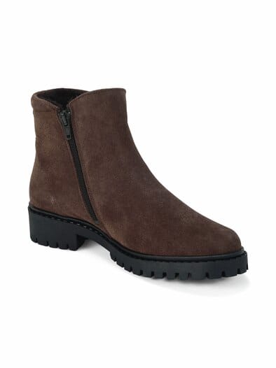 Hallux-Stiefelette Kuschelweich Schokobraun