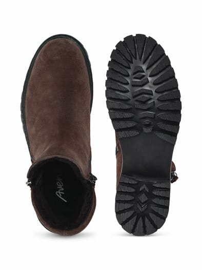 Hallux-Stiefelette Kuschelweich Schokobraun