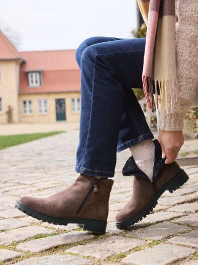 Hallux-Stiefelette Kuschelweich Schokobraun
