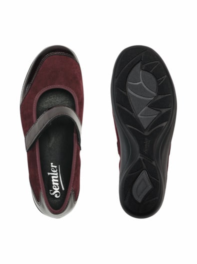Hallux-Klettballerina Extra-Weite Bordeaux