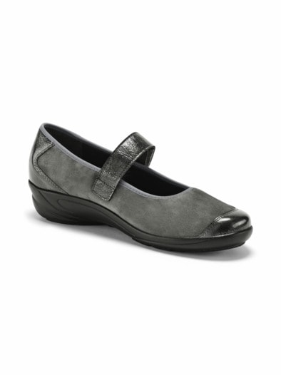 Hallux-Klettballerina Extra-Weite Grau