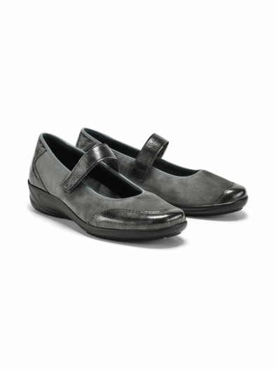 Hallux-Klettballerina Extra-Weite Grau