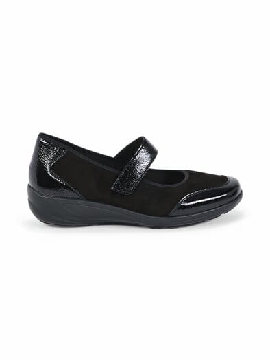 Hallux-Klettballerina Extra-Weite Schwarz