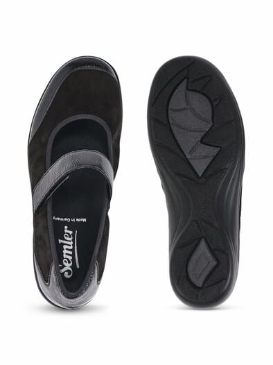 Hallux-Klettballerina Extra-Weite Schwarz