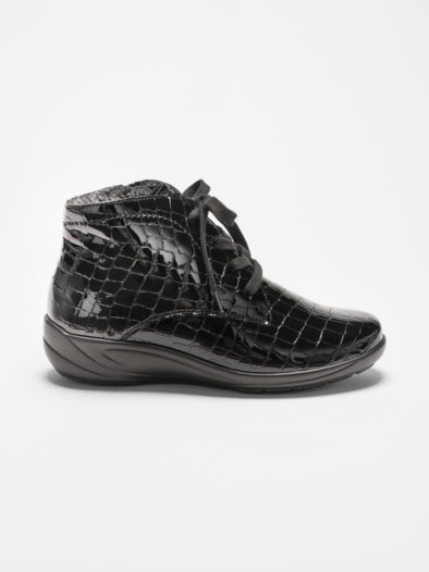 Hallux-Stiefelette Soft Bequemweite Kroko