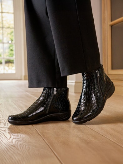 Hallux-Lupo Stiefelette Bequemweite Kroko