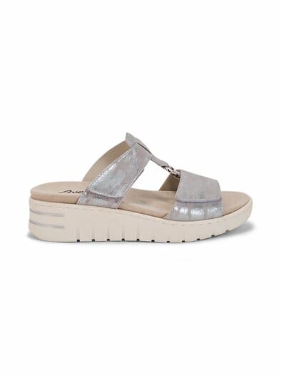 Klett-Pantolette T-Spange Silber