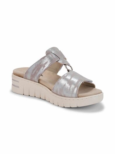 Klett-Pantolette T-Spange Silber