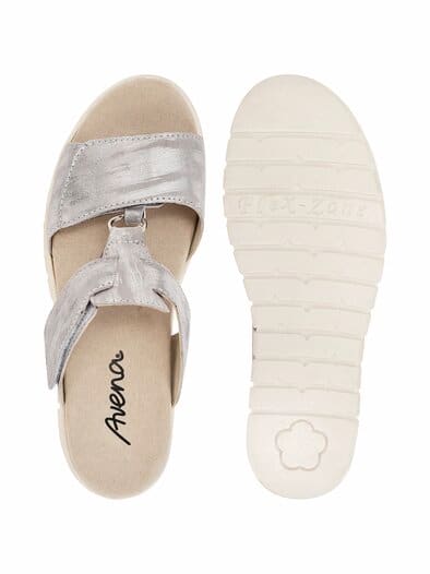 Klett-Pantolette T-Spange Silber