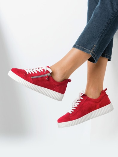 Reißverschluss-Sneaker Trittsicher Kirschrot