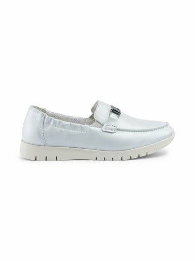Supersoft-Mokassin Eisblau Metalli