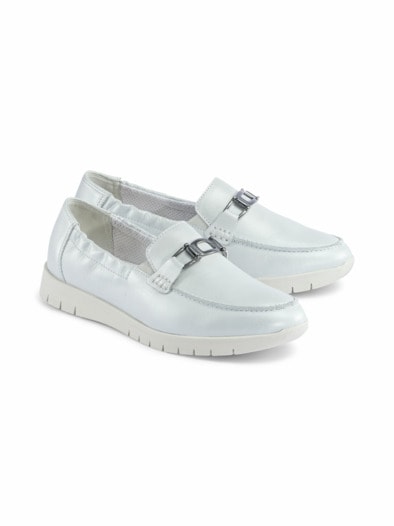 Supersoft-Mokassin Eisblau Metalli